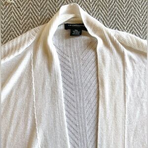 Liz Claiborne Cardigan Sheer Lightweight Ribbed Open Duster Capsule Wardrobe